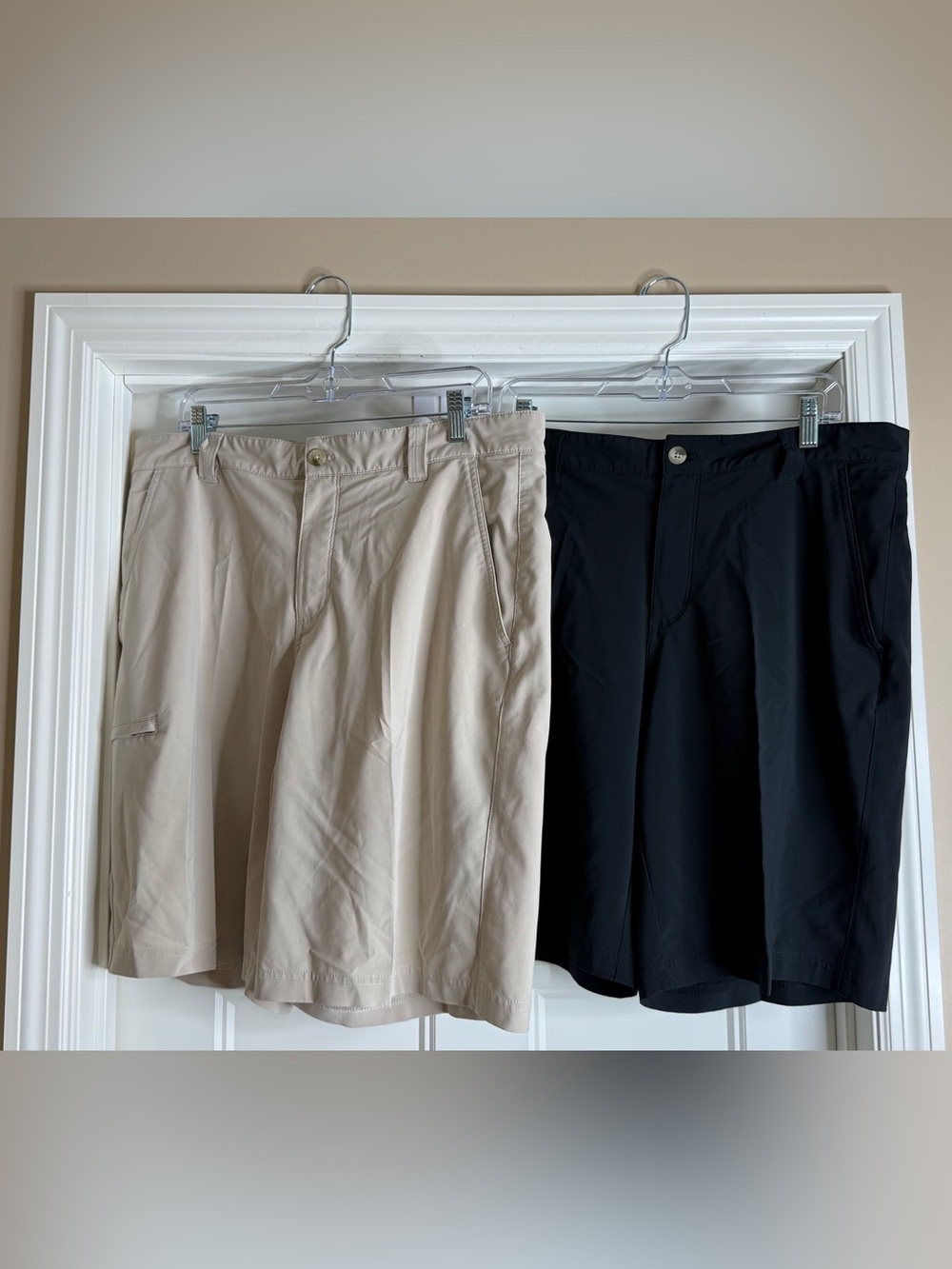 Men's Classic Columbia Shorts Bundle - Black and Beige. 36 waist.
